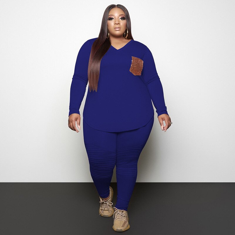 Grande Taille Femmes Vêtements Deux Pièces Ensemble 4xl 5XL 2 pièces Pantalons Et Haut Ensemble décontracté Grande Taille Zestawy Deux Pièces Grande Taille Conjuntos