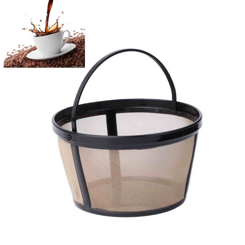 Genanvendeligt 10-12 kop kaffefilter kurv-stil permanent metalnetværktøj bpa fri  no28