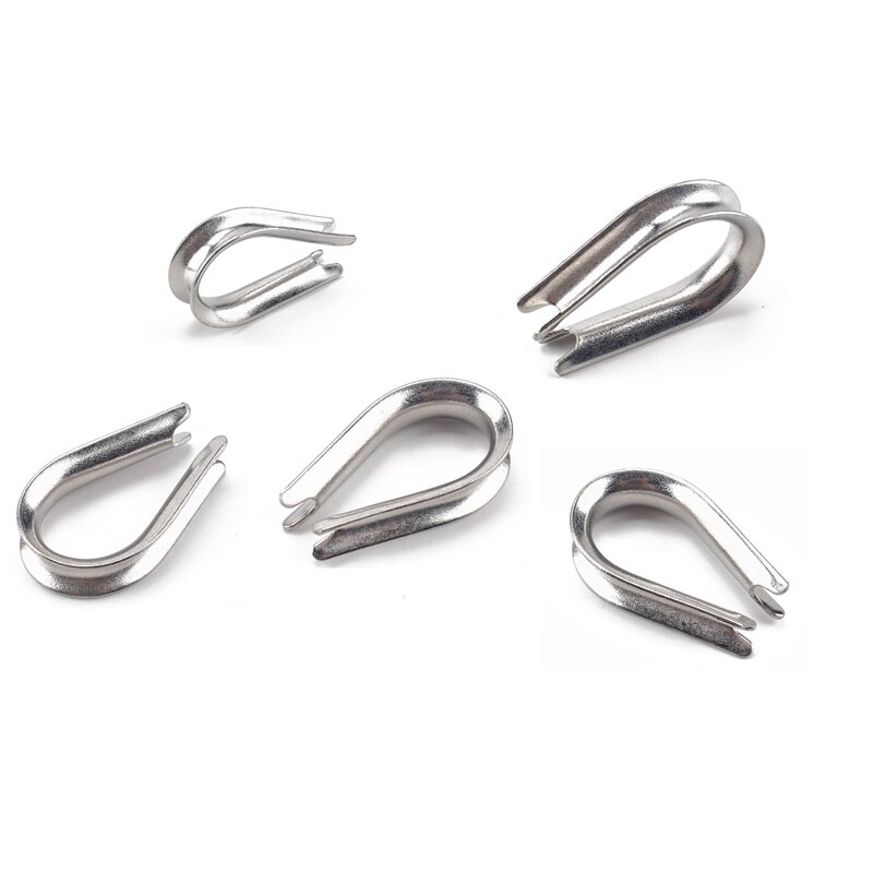 GTBL 100 Pieces Cable Thimbles Wire Rope Thimbles M1.5 304 Stainless Steel Thimble Diameter Wire Rope Cable Thimbles Rigging
