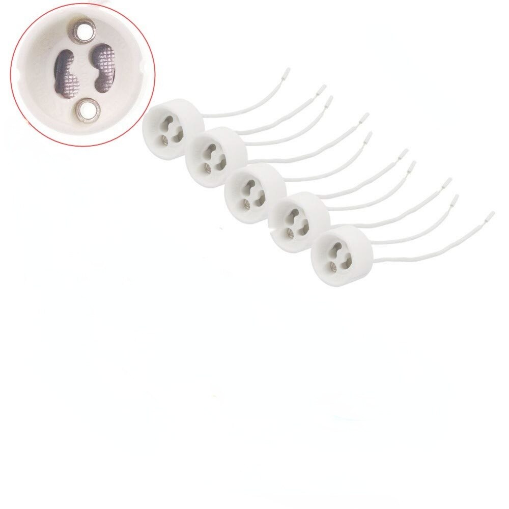 5PCS MR16 MR11 GU5.3 G4 Lamp Holder Bulb Base with Wire Ceramic Halogen Socket Pottery Connector 12V - 250V Led Light: GU10   5pcs