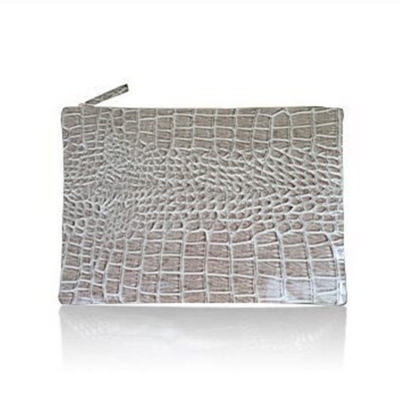 Krokodil Patroon Vrouwen Dag Clutch Bag Pu Leer Vrouwen Koppelingen Dames Handtassen Envelop Tas Luxe Party Avondtassen Bolsa: GRAY