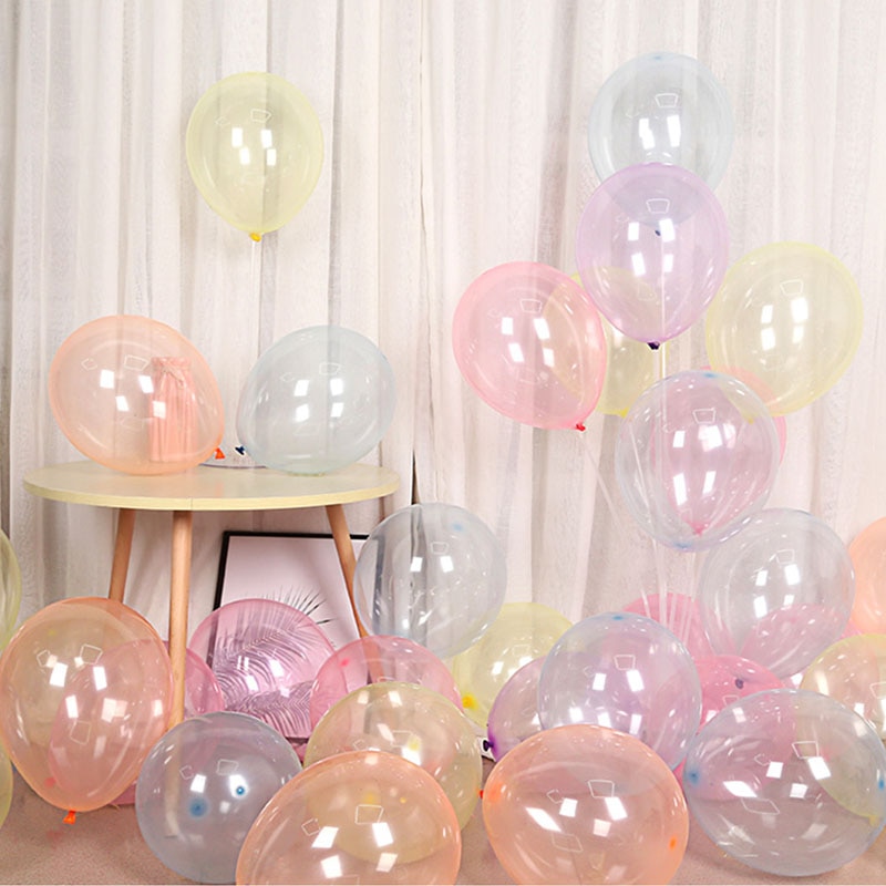 20 Stks Partij 12Inch Crystal Bubble Ballonnen Kleurrijke Transparante Latex Ballonnen