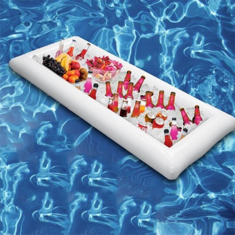 Opblaasbare Bier Tafel Zomer Water Luchtbedden Pool Float Ijsemmer Serveren Salade Bar Lade Voedsel Bekerhouder Water Sport