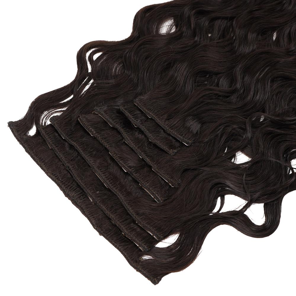 Synthetic Clip Hair Extension Natural Wave Hair Piece Natural Hair Clip Ins Black Brown And Blond For Women By BOOMING HAIR