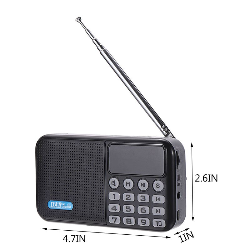 Portable Mini Digital Radio Receiver Handheld Digital DAB+FM+USB+TF Card Speaker MP3 Player Speaker Rechargeable