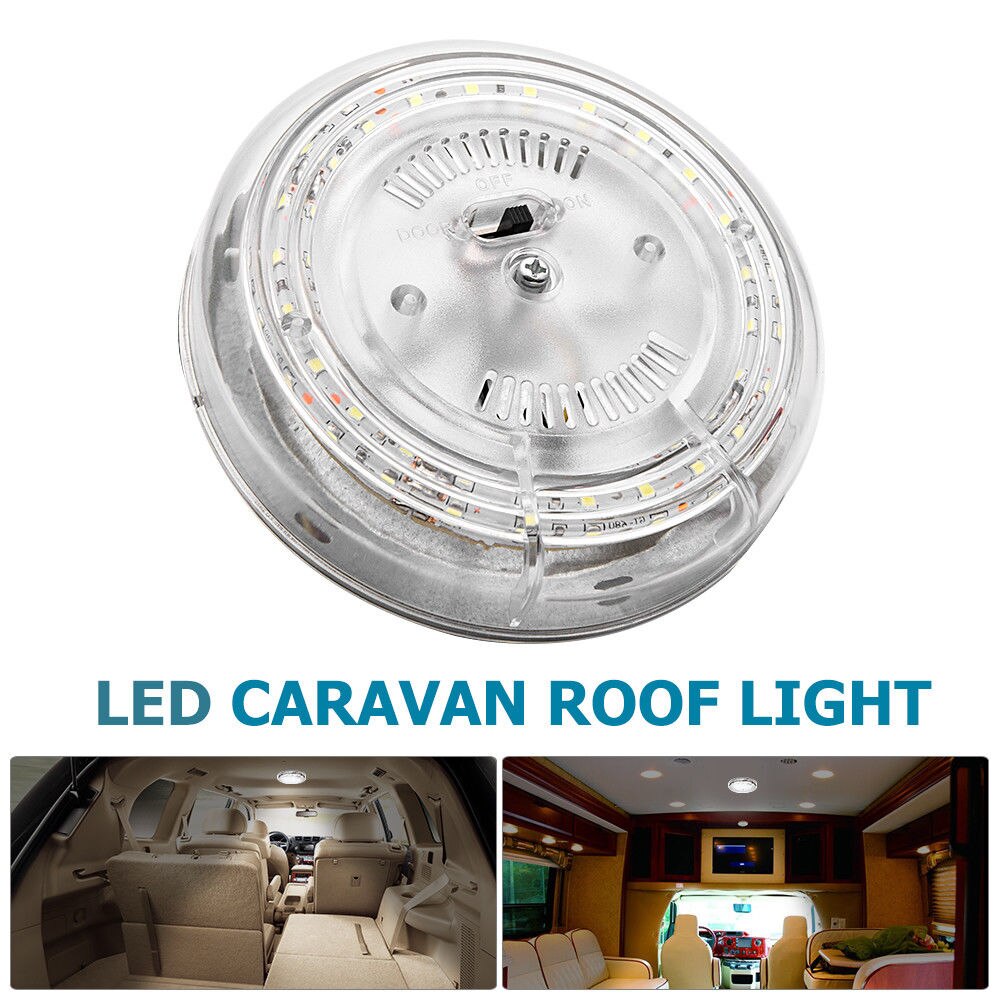 12VSuper Bright White LIght LED Interior Roof Light Round for Caravan Camper Trailer Vehicle