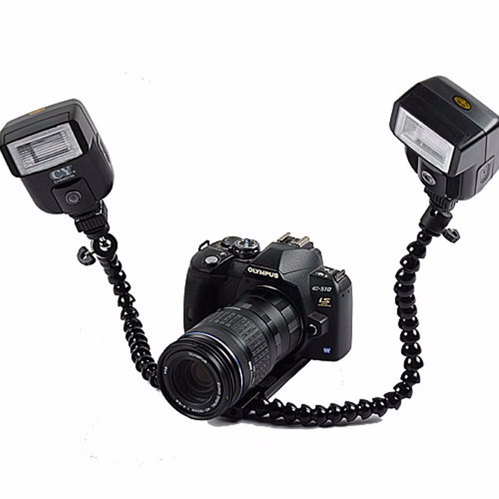 DSLRKIT Dual-arm Flash Bracket Dual-schoen voor MACROSCHOT voor CANON NIKON PENTAX