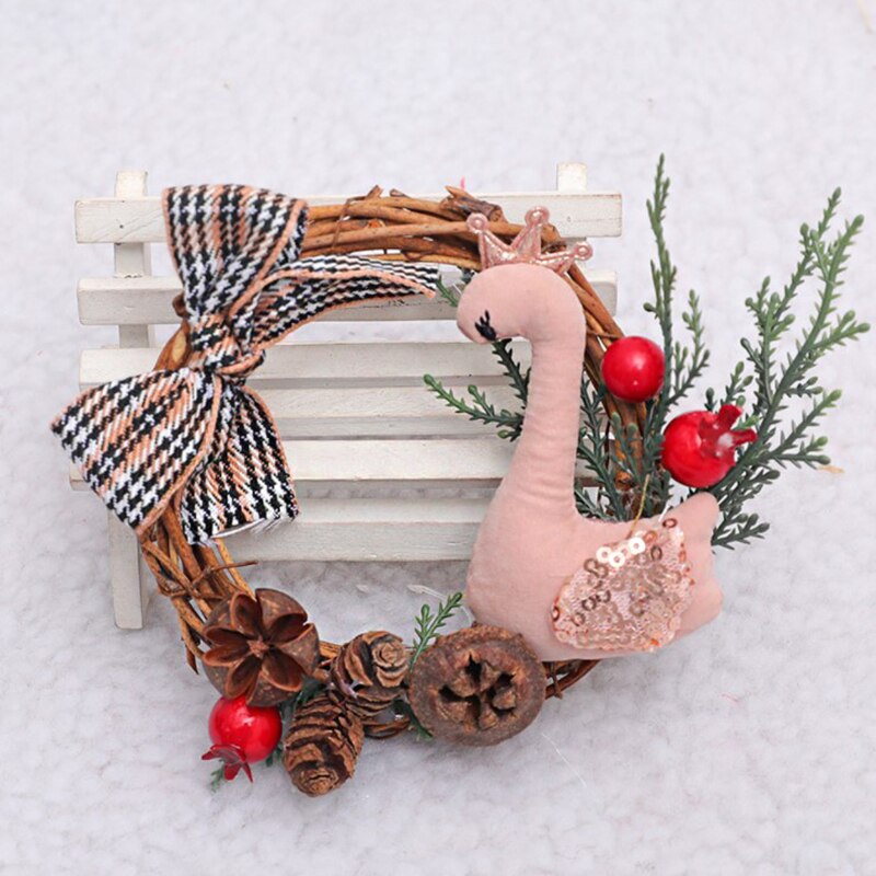 Christmas Wreath Cute 10cm Mini For Year Xmas Party Home Wall Decor