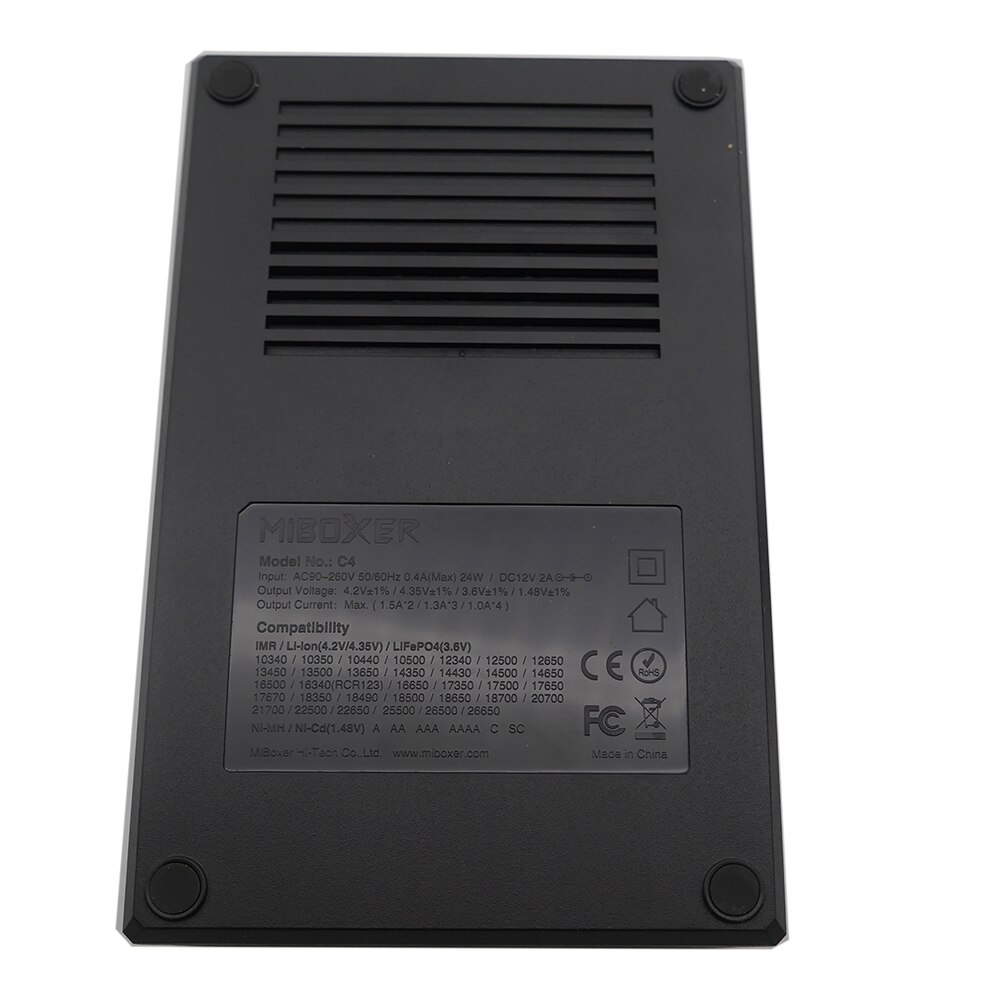 Miboxer  c4-v4 lcd smart batteriladdare li-ion imr icr lifepo 4 18650 14500 26650 21700 aaa batterier universalladdare