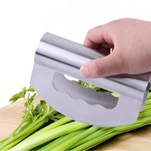 Multipurpose Premium Salad Chopper For Home And Restaurant Chopper Knife With Double Blade Protective Cover Stainless Steel