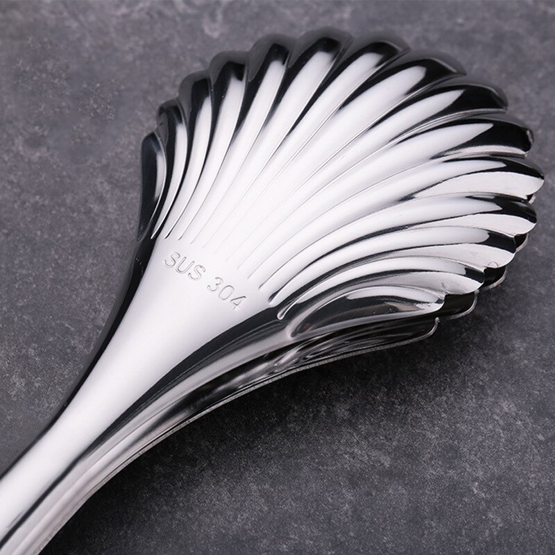 Stainless Steel Cooking Tongs For Kitchen Grill & BBQ - Best Clever Tongs For Cooking Food In The Sizes You Need Scallop Shape