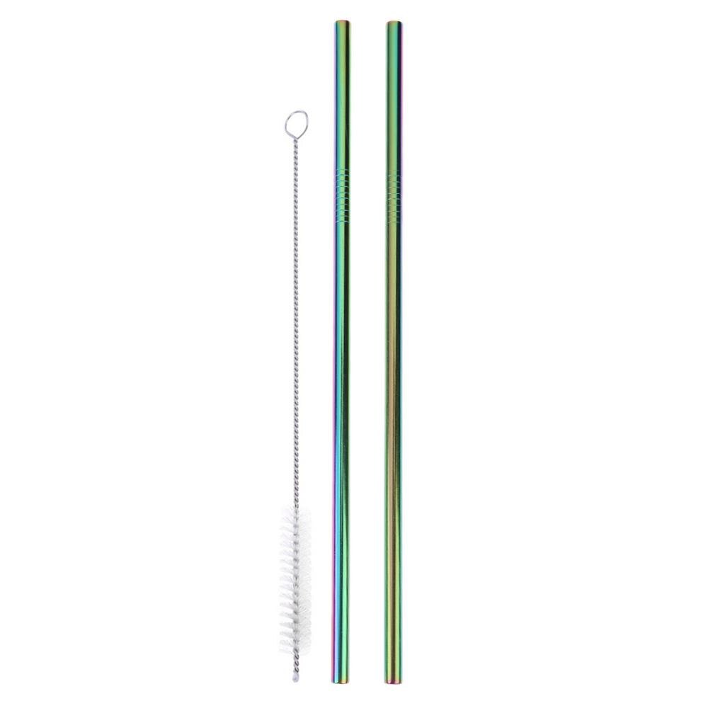 Collapsible Drinking Straw Stainless Steel Metal Drinking Straws Reusable Straws for Party Bar Accessories with Storage Can: 13
