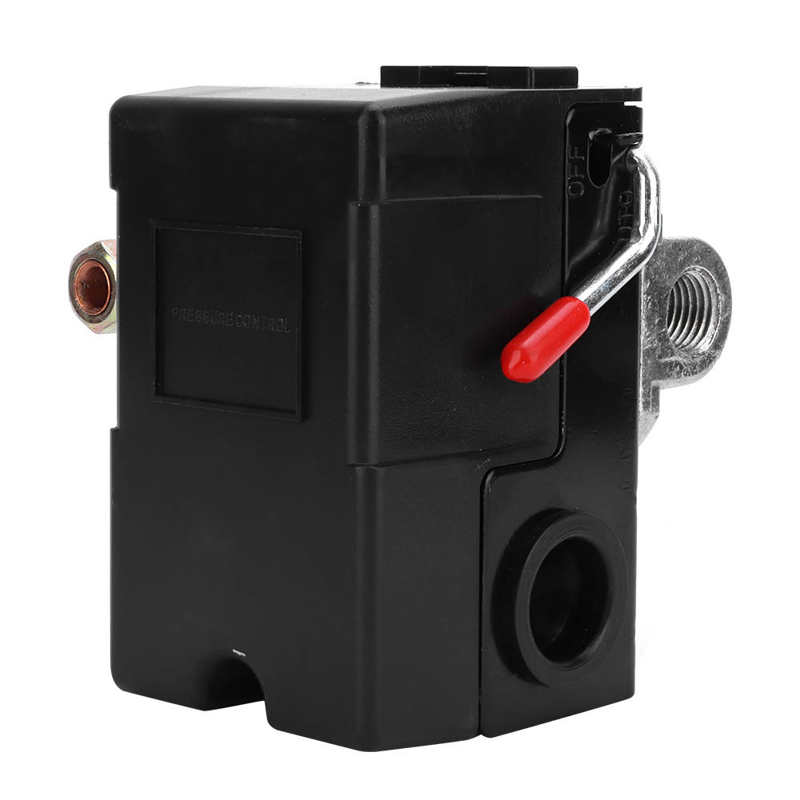 4 Hole Automatic Pressure Switch Control Valve G1/4" 75~120psi 220V for Air Compressor Electric Motor