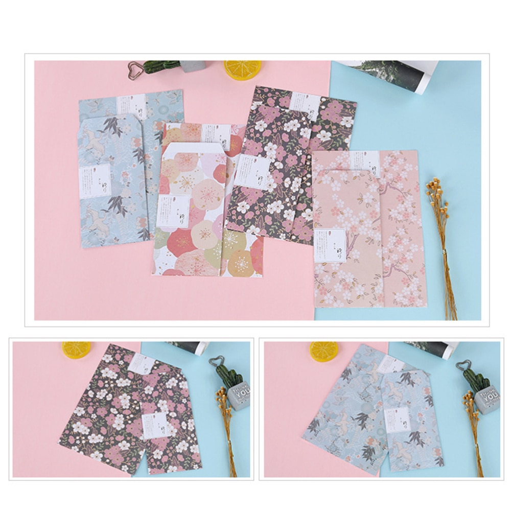 45pcs/5 Sets A5 Flower Printing Letter Paper Envelope Kit Cute Style Writing Note Paper Stationery Supplies Random Style