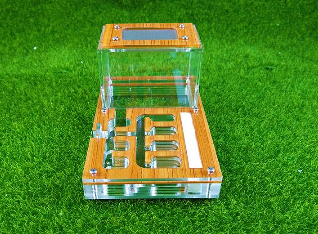 Ant Housing Nest Insect Cage Farms Feed Plastic Acrylic Display Trapezoid Box Ant Villa Nest Small Pet Cages Transparent Wood