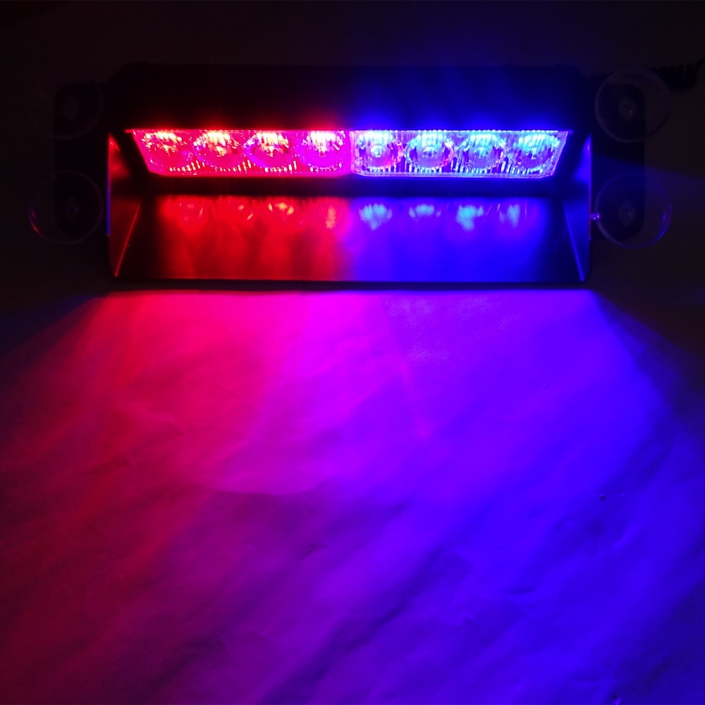 12v 8 led rød blå gul hvid bil strobe advarselslys brandmænd politi led blinkende nødsignal lys sikkerhed tågelygte