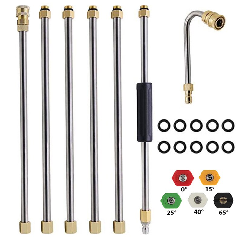 Boquillas de arandela ROUE, herramienta de limpieza, varitas de extensión, boquilla de limpiador de techo para Karcher K2 K3 K4 K5 K6 K7, limpiador de alta presión: Plata