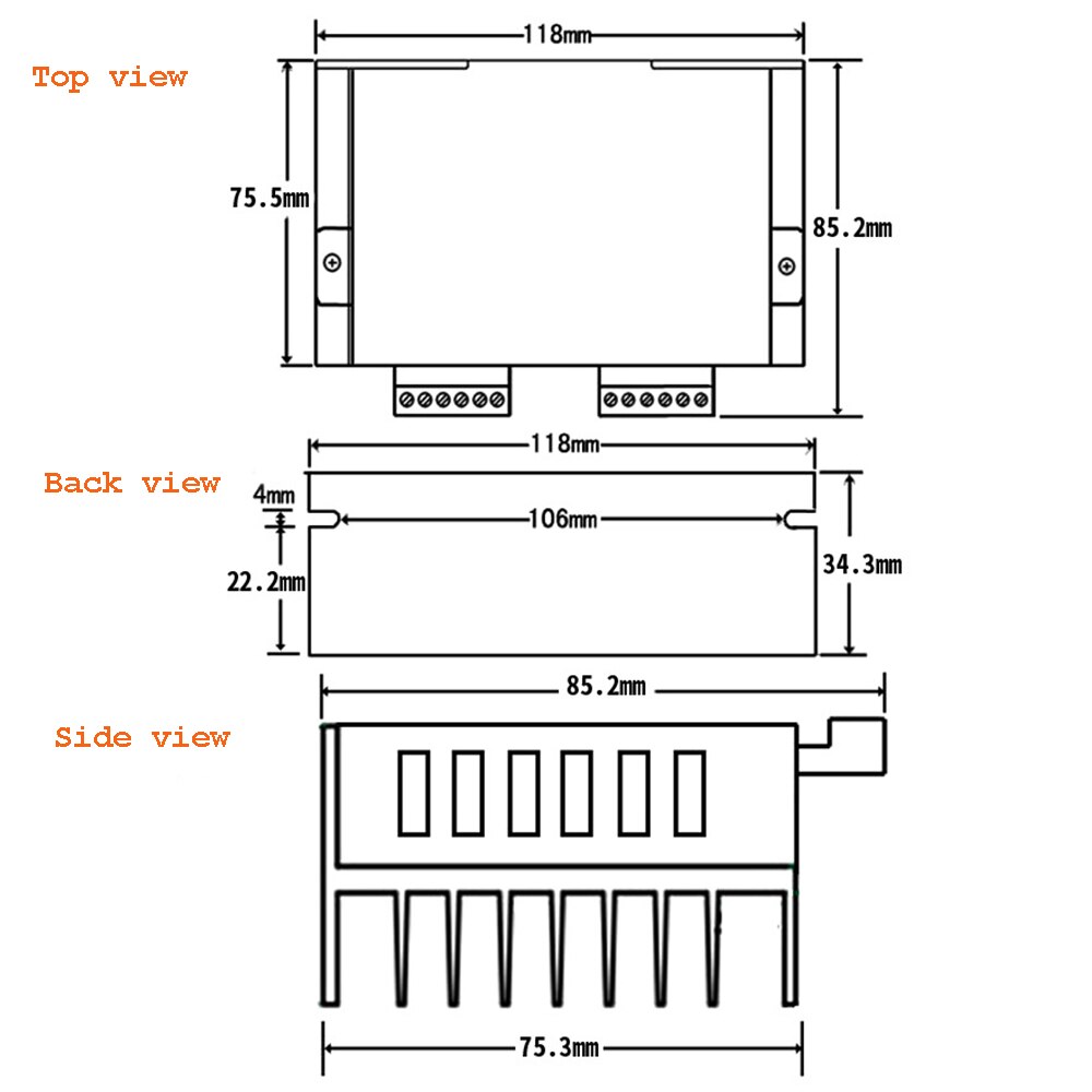 DM542 Stepper Motor Controller 2-phase Digital Stepper Motor Driver 18-48 VDC Max. 4.2A for 57 86 Series Motor