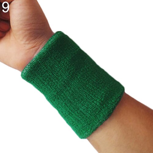 1PC Sports Wrist Band Sweatband Tennis Squash Badminton Wrist Support Brace Wraps Guards Gym Basketball Wristband: Army Green