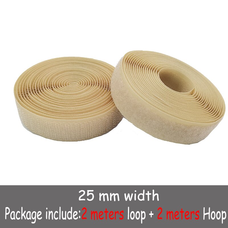 25mm colour fastener tape hooks and loops sewing Accessories tape strap for shoe repair clothing DIR 2m hook + 2m loop: Color 09