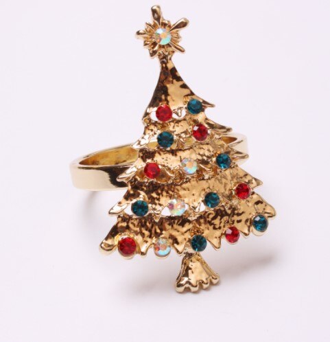 Christmas Tree Napkin Ring Napkin Holder Ring for Christmas Thanksgiving Home Table Decoration 1pc