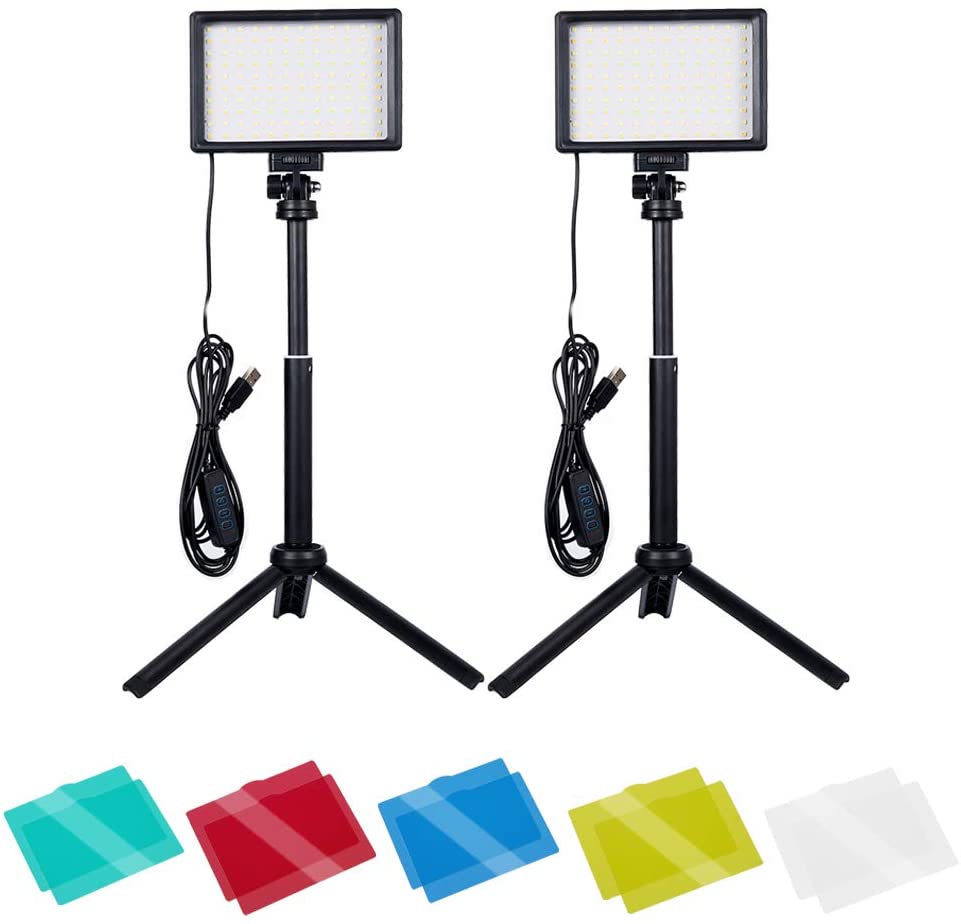 Draagbare Led Video Licht Met Verstelbare Statief Stand/Kleur Filters Voor Tafel Top/Lage Hoek Foto Video Studio dimbare 5600K