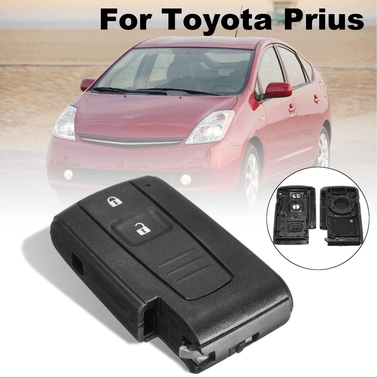 2 Knop Vervangende Afstandsbediening Sleutelhanger Shell Zonder Blad Fit Voor Toyota Prius Corolla Verso Smart Card Cover Case