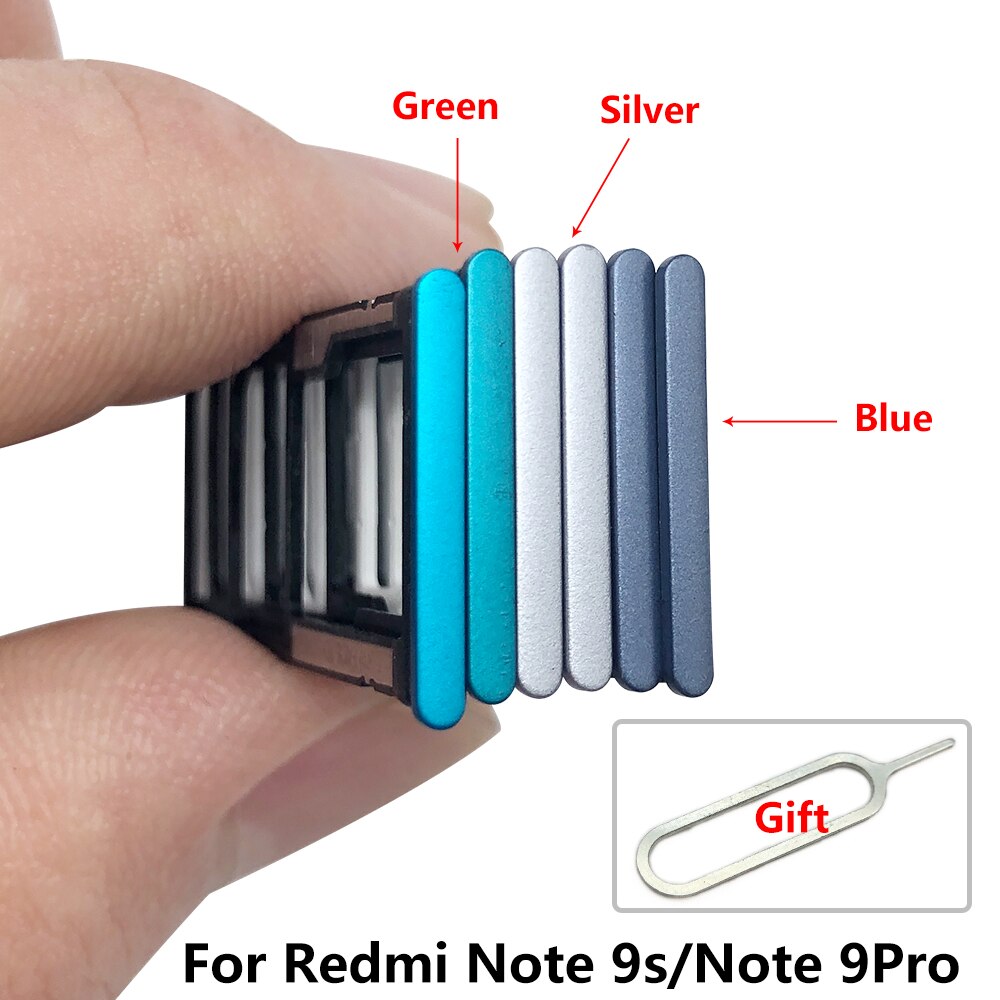 Carte Sim pour Xiaomi Redmi Note 9S 9 Pro / Mi Note 10 Pro, fente de plateau, support de carte SD, pièce de réparation, noir, bleu, or