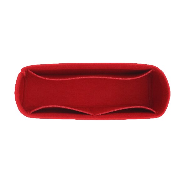 Fits For Pochette Passy Flap Felt Cloth Insert Bag Organizer Makeup Handbag Organizer Travel Inner Purse Portable Cosmetic Bags: simple red