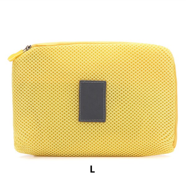 PURDORED 1 Pc Portable Solid Digital Storage Bag Travel Mini Earphone Cable USB Bag Earphone Devices Organizer Storage Wrap: yellow L
