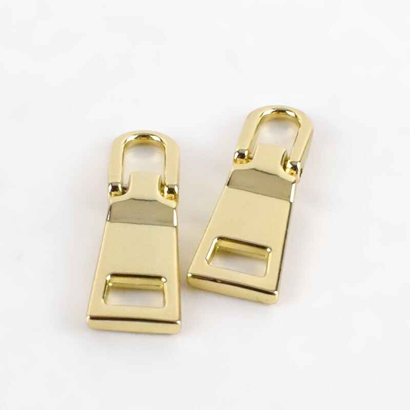 Meetee 10Pcs 9X28Mm 3 # Metalen Rits Trekkers Ritsen Pull Tab Zip Reparatie Kits Diy Kleermaker gereedschap Naaien Hardware Accessoires: Gold