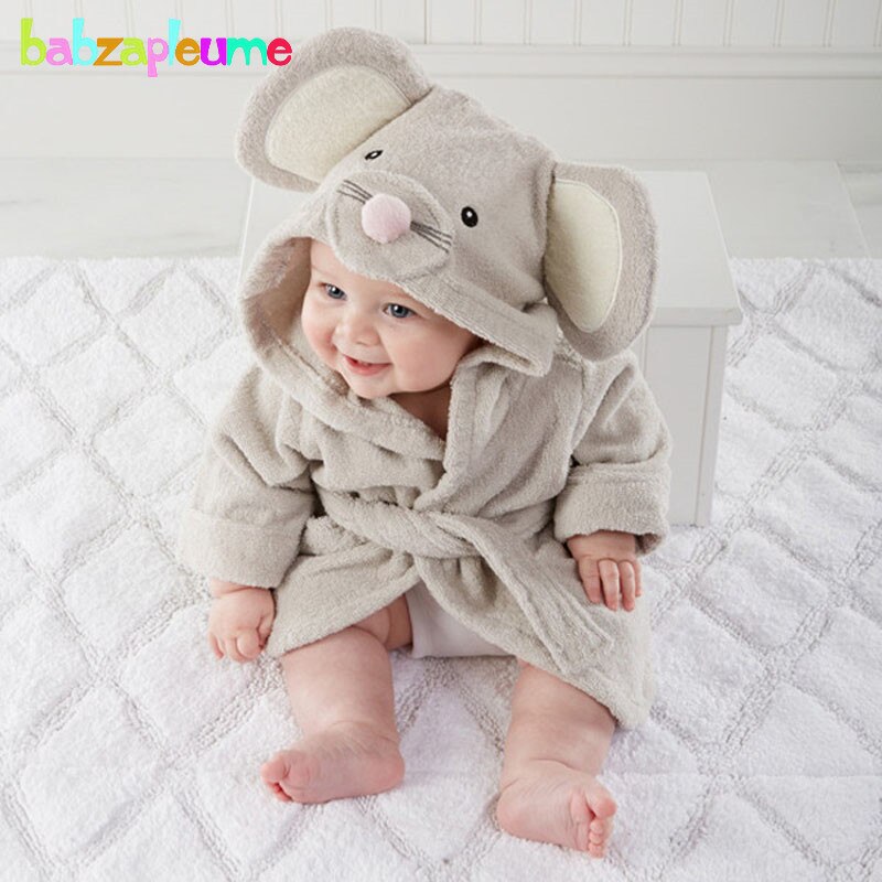 Pyjama en molleton pour enfants | Automne et hiver, pyjama à capuche pour enfants en bas âge, peignoirs en flanelle souple, dessin animé, pour enfants de 2-6 ans, BC1418