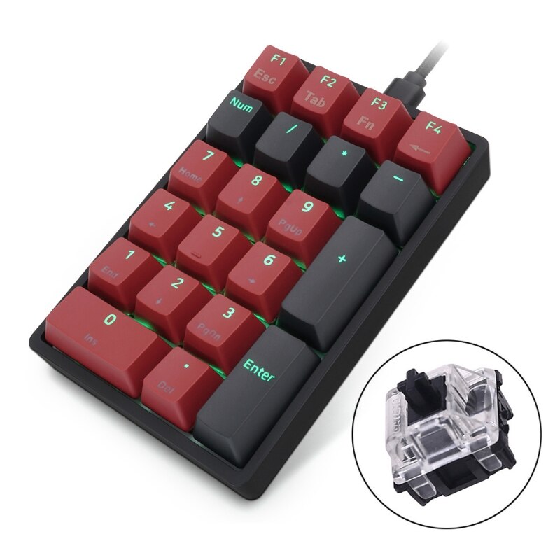 SK21 – clavier numérique filaire Portable , rvb, mécanique, en PBT, remplaçable à , pour interrupteur optique Gateron, USB-C