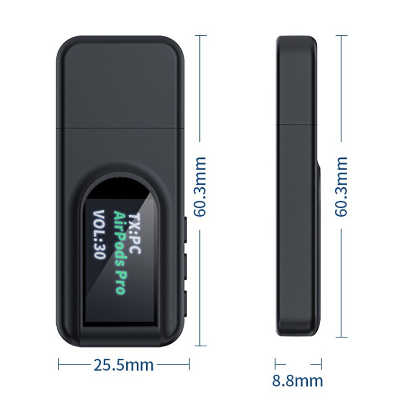 Transmissor de bluetooth e receptor sem fio display lcd usb receptor o transmissor para o carro tv pc 3.5mm adaptador aux