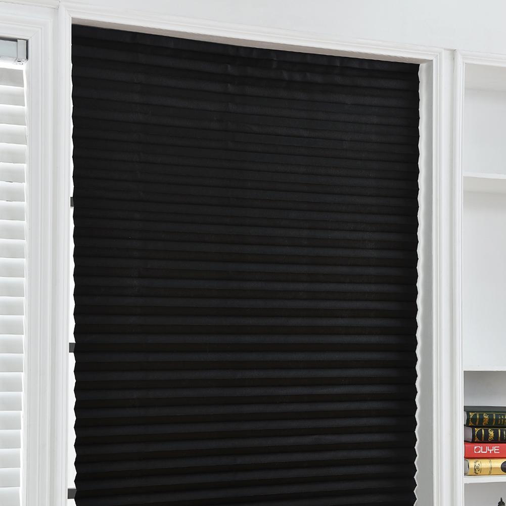 Self-Adhesive Pleated Blinds Half Blackout Curtains for Bathroom Balcony Shades for Living Room Window Coffee Door House Decor