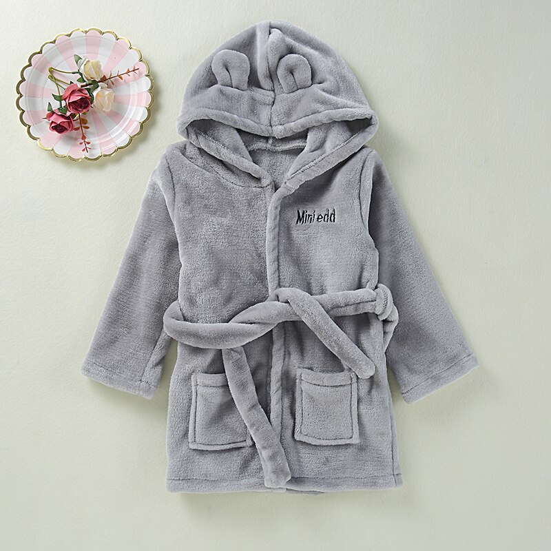 Baby Girls Boys Robes Children Bathrobe Hooded Cap Soft Velvet Robe Pajama Kids Coral Warm Clothes Baby Lovely Home Clothes