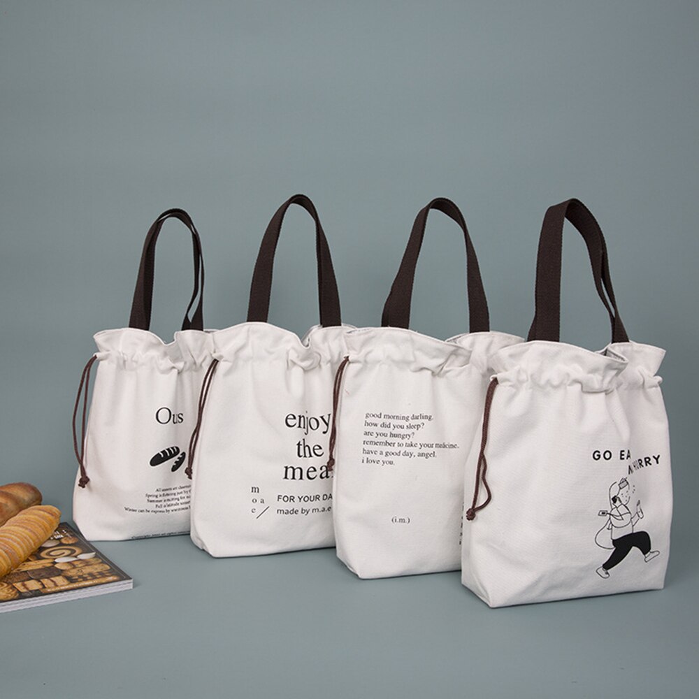 Borsa da pranzo in tela fodera in foglio di alluminio spesso scatola da pranzo borsa termica borsa da Picnic contenitore per la cena borse per la conservazione degli alimenti scolastici