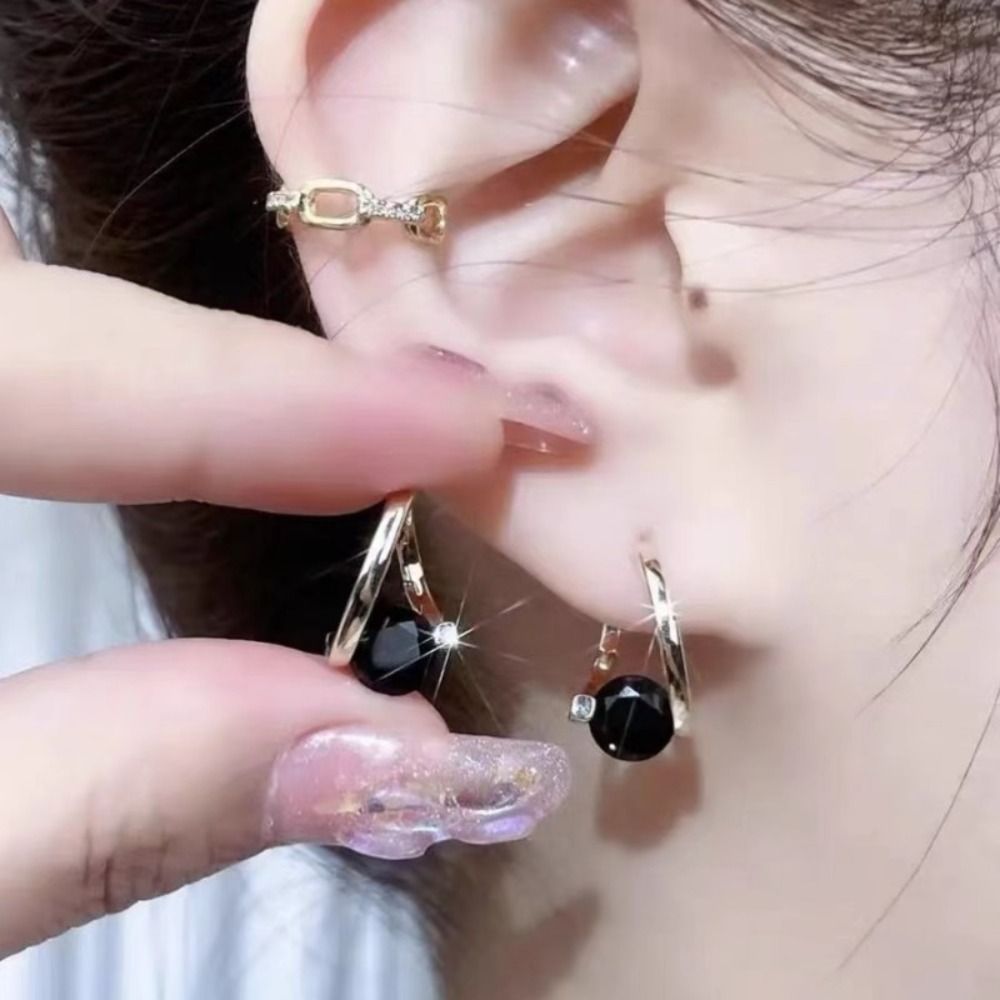 Lymfiteitsmagneettherapie Germanium Oorbel Lymfaat Magnetische Therapie Germanium Oorbel Lymfedrainage Oorbel Voor Gewichtsverlies: black chrome