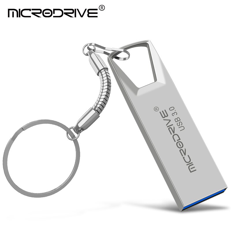 Clé USB 3.0 métallique à capacité réelle, support à mémoire de 4GB 8GB 16GB 64GB 32GB 128GB, lecteur Flash métallique haute vitesse, nouveauté: 128 Go / Argent