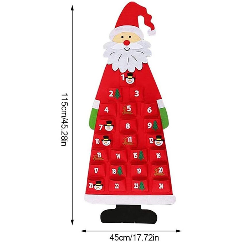 Vilt Advent Kalender Stof Kerst Opknoping Hanger Kerstman Ornamenten Vullen 24 Invulbare Diy Advent Kalender Home Xmas Decor