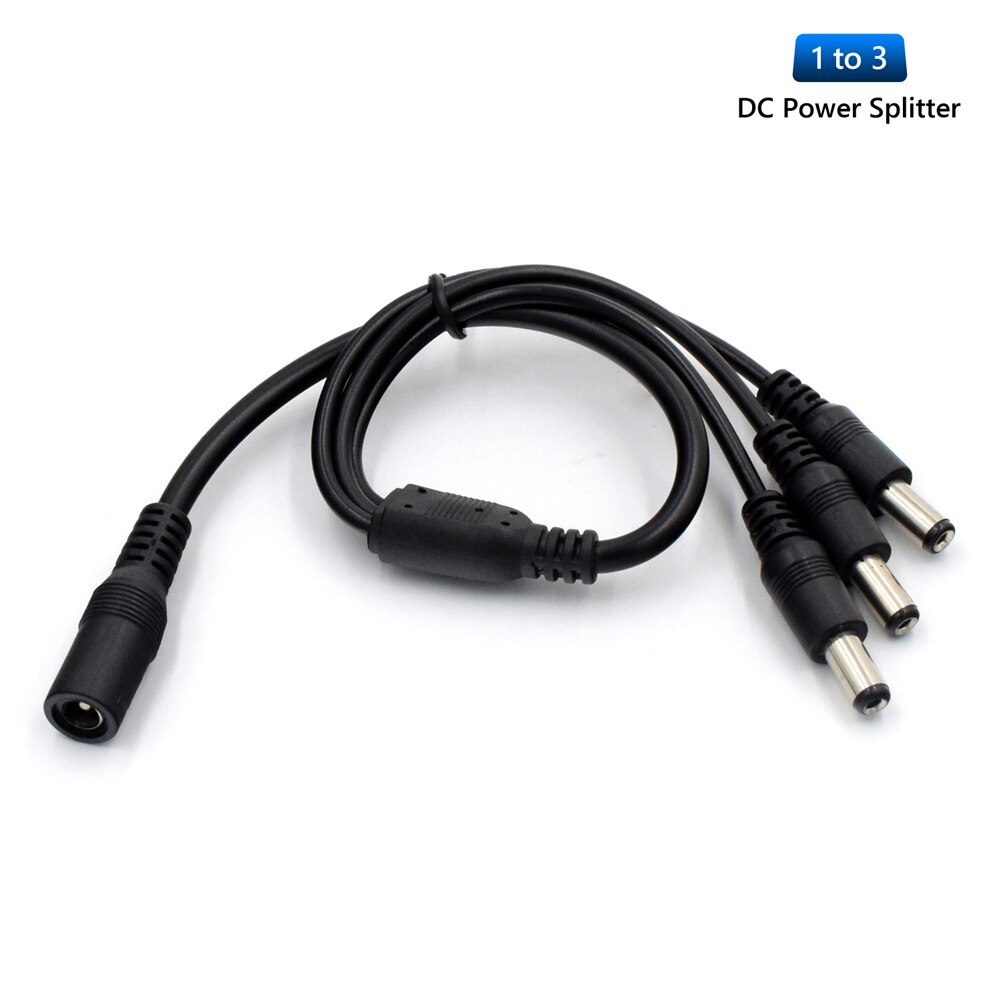 2.1*5.5mm 1 hunn  to 2 3 4 5 8 hann dc strøm splitter plugg kabel for cctv led strip kamera tilbehør strømforsyning adapter 12v: 1 to 3 måter