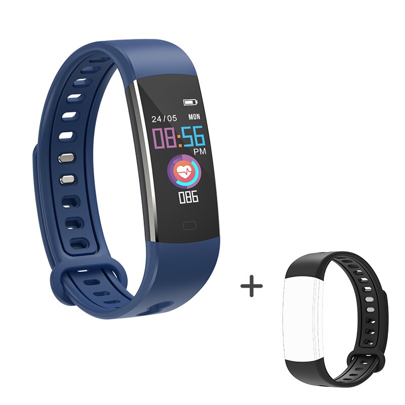 BingoFit Bambini Bracciali E Braccialetti Smart Con WeChat di Autenticazione Fitbits Con misuratore di Pressione sanguigna Orologi Sportivi Per Il Fitness Tracker Intelligente Fasce: 803 Blue-Black