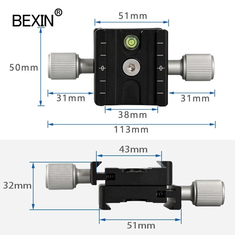 BEXIN QR Series Tripod Ball Head Adapter Aluminum Alloy Quick Release Splint Clamp for Arca Swiss Dslr Camera Ball Head