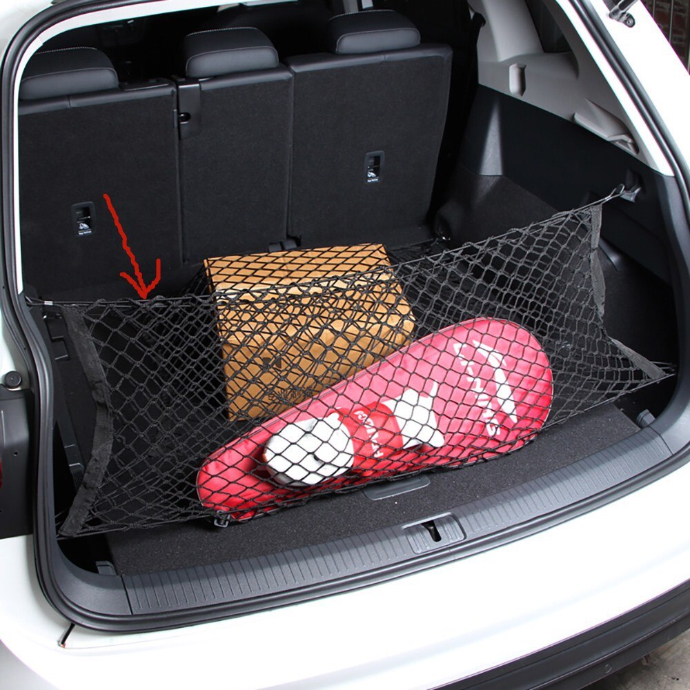 Universele Kofferbak Achter Opslag Cargo Bagage Nylon Elastische Mesh 90X40 Cm Netto Houder Met Haken Pocket Auto kofferbak Organizer