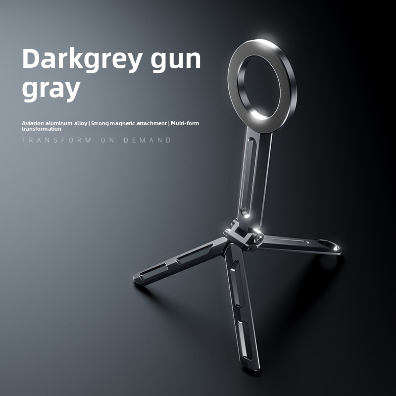 Foldable Magnetic Phone Tripod Holder Portable Travel Stand for IPhone & Android Hands-Free Video Shooting on Desk/Plane/Train: PURPLE