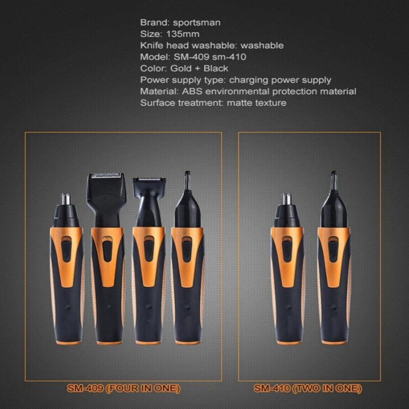 Tondeuse à cheveux multifonctionnelle 4In1 tondeuse à cheveux électrique Rechargeable hommes rasage rasoir nez cheveux rasoir de sourcils cheveux électriques