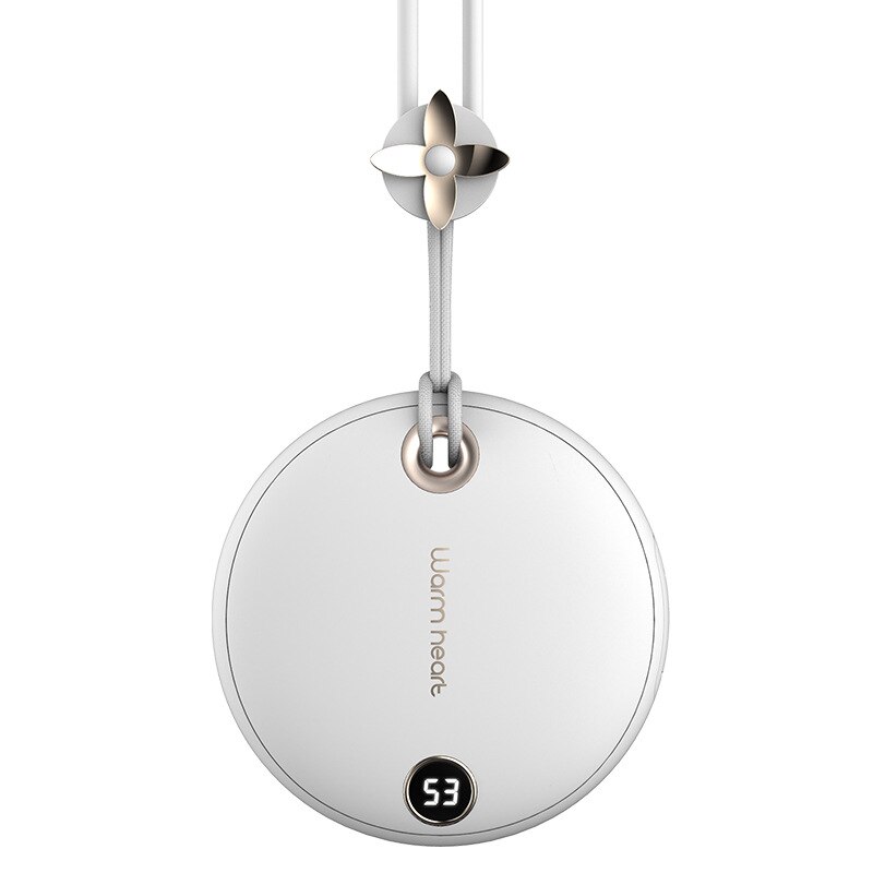 Mini USB main chauffe batterie externe 5000mAh Rechargeable électrique Portable poche appareil de chauffage pratique affichage de la température d'hiver: White