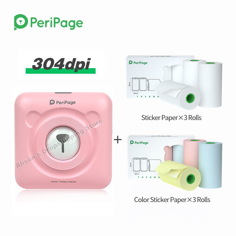 58Mm Peripage Pocket Mini Draagbare Bluetooth Printer Telefoon Foto Draadloze Hd Thermische Label Printer Voor Android Ios Telefoon: PK add 6 Sticker