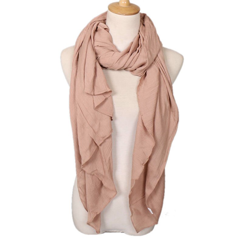 Llaven – foulard froissé pour femmes, hijab de luxe, 100% rayonne, châle froissé, couleur unie, écharpe musulmane, grande taille 180x95cm