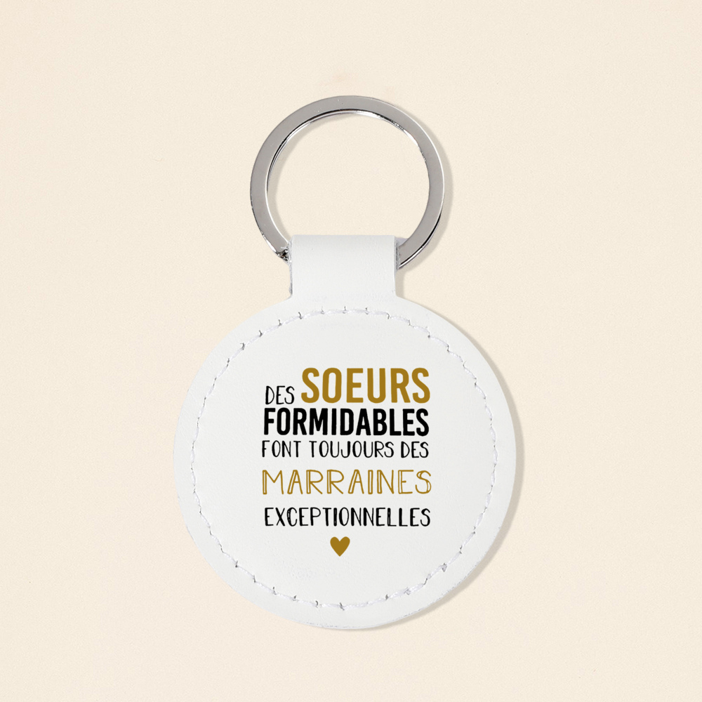 Ville du være min gudmor og gudfar nøglering vedhæng spørg marraine parrain anmodning læder kayring: Dyb safir